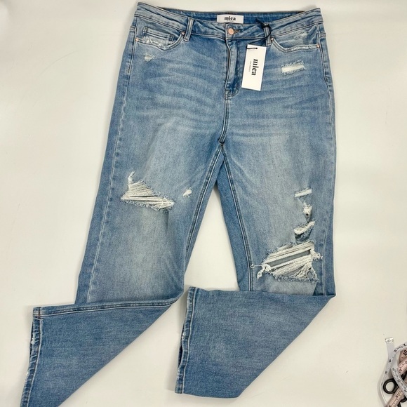 NWT Mica Los Angeles Straight Leg High Rise Denim Jeans Plus Size Stretch 16W - Picture 4 of 14